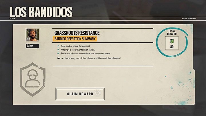 If you successfully complete all 3 steps, you will win the final reward for the operation and all the smaller ones from the previous parts - Far Cry 6: Los Bandidos Operations - Basics - Far Cry 6 Guide