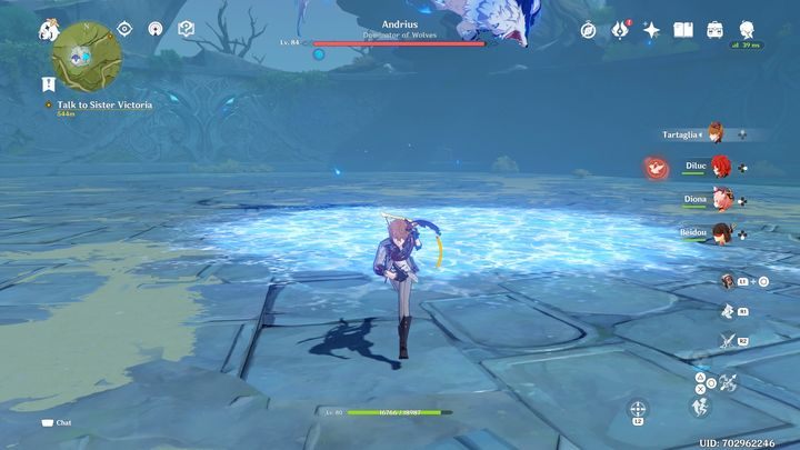The boss can jump up and then fall to the ground - Genshin impact: Andrius, Wolf of the North - boss; how to beat? - Bosses - Genshin Impact Guide