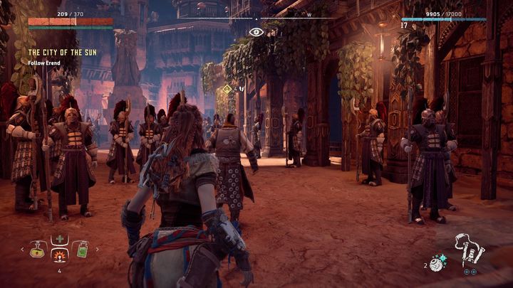 There, you must meet with Erend - Horizon Zero Dawn: The City of The Sun walkthrough, tips - Main Missions | Walkthrough - Horizon Zero Dawn Guide, Walkthrough