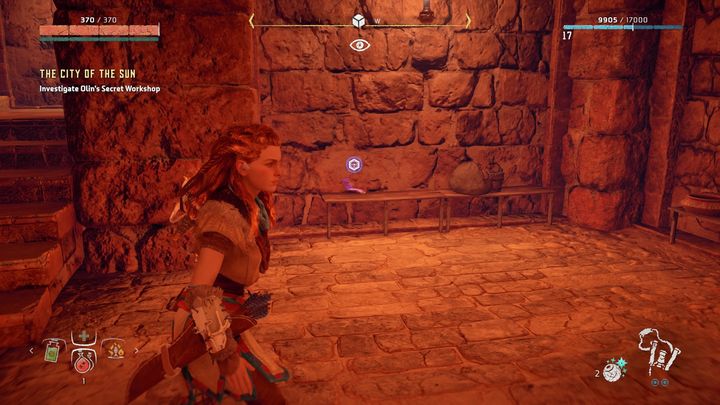 On the left from the entrance you can find a hologram - Horizon Zero Dawn: The City of The Sun walkthrough, tips - Main Missions | Walkthrough - Horizon Zero Dawn Guide, Walkthrough