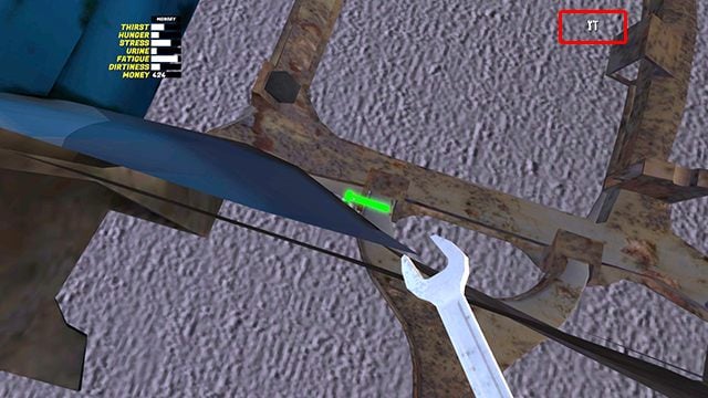 You use the wrenches in the tool mode (2), indicated by the icon in the upper right corner. If the wrench is correct, the screw will turn green. - Assembling the Satsuma car - the basics | My Summer Car - Assembling the Satsuma car - My Summer Car Guide