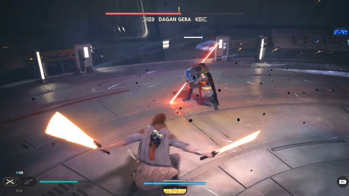 A new attack appearing in this phase is a large explosion to which build-up takes a few seconds - Jedi Survivor: How to defeat Dagan Gera (Observation Deck)? - Bosses - Star Wars Jedi Survivor guide