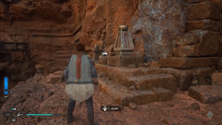 The area to be scanned is under one of the paths to move the orbs - Jedi Survivor: Path of Restoration on Jedha - list of secrets - Jedha - Star Wars Jedi Survivor guide