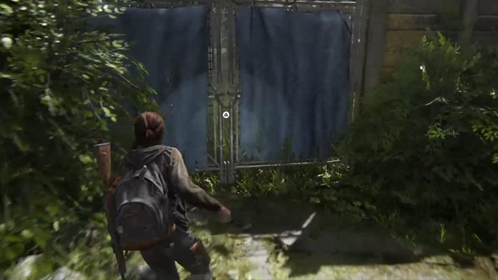 Walk a bit until you reach the gate, hold it for Dina to reach the other side - The Last of Us 2: Downtown, Seattle Day 1, Ellie walkthrough - Seattle Day 1 - Ellie - The Last of Us 2 Guide
