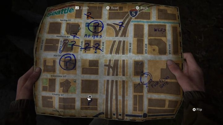 Since you have fuel, you can head to the closed gate or take some time to explore other buildings - The Last of Us 2: Downtown, Seattle Day 1, Ellie walkthrough - Seattle Day 1 - Ellie - The Last of Us 2 Guide